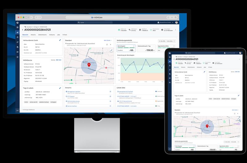 M2MGate Portal on desktop and tablet